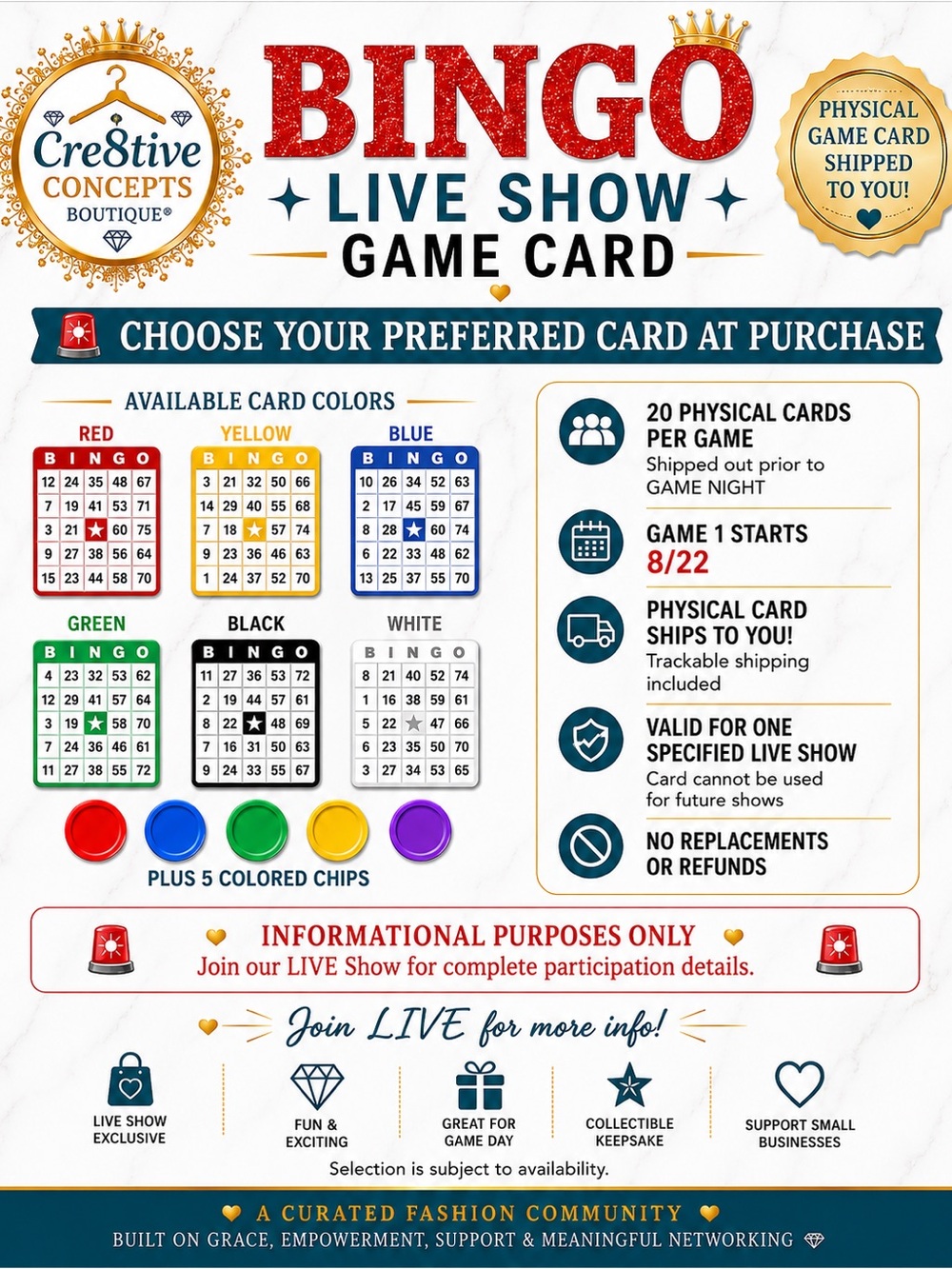 8/22-SAT-Round 1 BINGO NIGHT Information Flyer